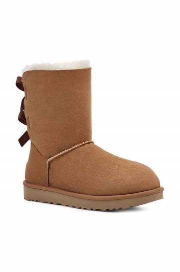 Ботинки UGG Classic Bailey Bow II женские цвет коричневый на плоском ходу с утеплением 1016225-CHE Ботинки UGG Classic Bailey Bow II женские цвет коричневый на плоском ходу с утеплением 1016225-CHE