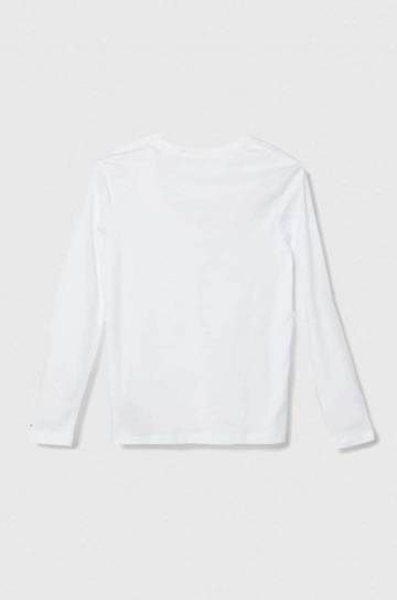 Хлопковый детский лонгслив Calvin Klein Jeans цвет белый Хлопковый детский лонгслив Calvin Klein Jeans цвет белый
