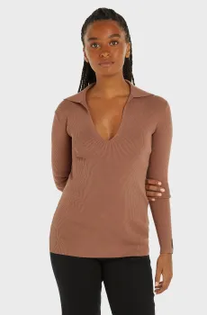 Женский бежевый пуловер Бежевый M Calvin Klein K20K206384