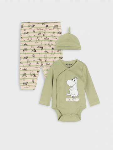 Трикотажний комплект Moomins - світло-оливковий Трикотажний комплект Moomins - світло-оливковий