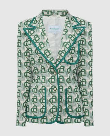 Зеленый жакет в узоре Heart Jacquard Зеленый жакет в узоре Heart Jacquard