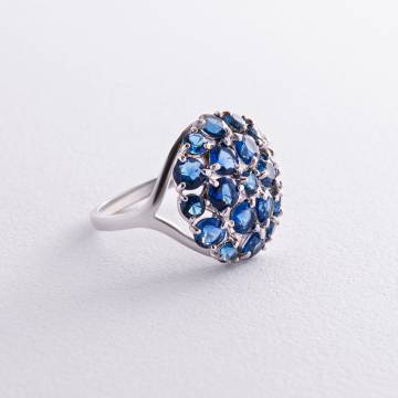 Серебряное кольцо с синими фианитами 172 Серебряное кольцо с синими фианитами 172