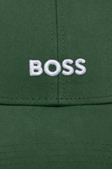 Хлопковая кепка BOSS цвет чёрный с аппликацией Хлопковая кепка BOSS цвет чёрный с аппликацией