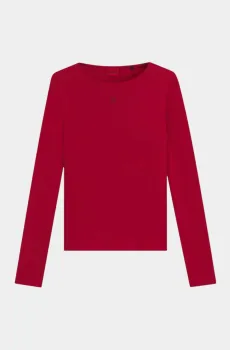 Женский красный лонгслив Красный S HUGO 11427