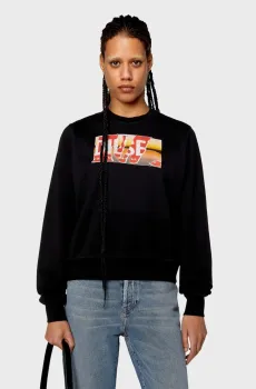 Женский черный свитшот F-REGGY-POFF SWEAT-SHIRT Черный XS Diesel A11499 0EJAA
